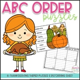 ABC Order Puzzles - Thanksgiving