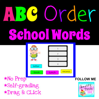 Preview of ABC Order School Words l Boom Deck l DIGITAL Activity l Back to School