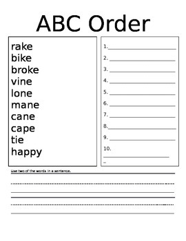 Preview of ABC Order Template