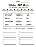 ABC Order Winter Words with Cards!
