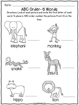 abc order worksheets alphabetical order practice by