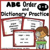 ABC Order and Dictionary Skills Practice Task Cards