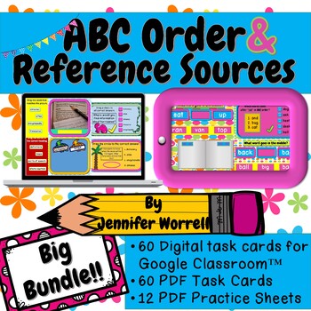 Preview of ABC Order to 1st, 2nd, & 3rd Letter AND References Digital and PDF Bundle