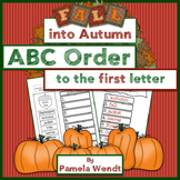 ABC Order to the 1st Letter - Fall into Autumn Theme CCSS Aligned