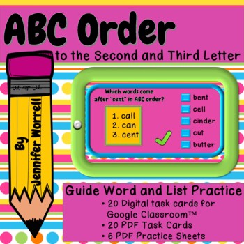 Preview of ABC Order to the 2nd and 3rd Letter Digital and PDF Activities