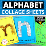 Alphabet Activities | Letter Collage Sheets | Editable ABC Activity Pages