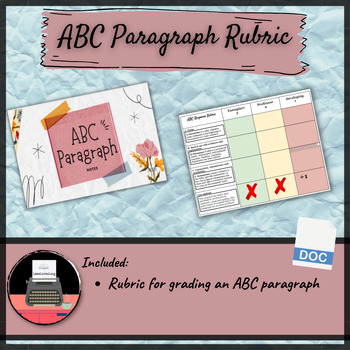 Preview of ABC Paragraph Rubric