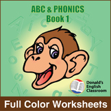 ABC and Phonics Book 1 Full Color Worksheets ESL ELL Newcomer