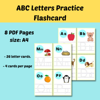 Preview of ABC Practice Flashcard- Letters for kids 4-7-montessori-Alphbet Flashcard
