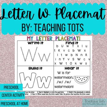 ABC Preschool - Letter W by Time for Toddlers | Teachers Pay Teachers