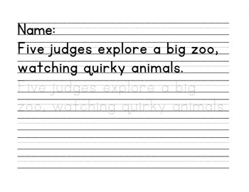 Preview of ABC Sentence Explorer: .5 Inch Tracing & Writing Worksheet #2