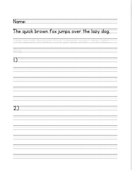Preview of ABC Sentence Explorer: .25 Inch Tracing & Writing Worksheet #3