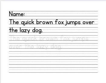 Preview of ABC Sentence Explorer: .5 Inch Tracing & Writing Worksheet #1