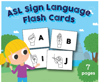 Preview of ABC Sign Language Flash Cards, Letter and A4 Size
