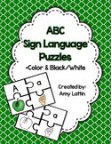 ABC Sign Language Puzzles *Color & Black/White