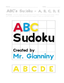 Preview of ABC Sudoku - Letter Recognition Practice