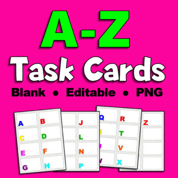 Preview of ABC Task Card Set, Blank, Template, Customizable