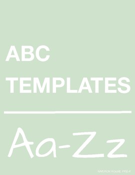 ABC Templates by Harmon House Pre-K | Teachers Pay Teachers