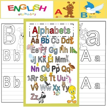 Preview of ABC Tracing And Coloring WorkSheets For Kids, Prekindergartens And Toddlers