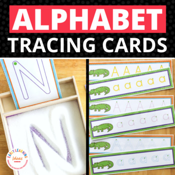 Preview of Alphabet Letter Tracing & Formation Practice Activities Cards for Salt Tray BTS