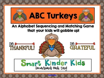Preview of Thanksgiving ABC Turkey Bundle - Alphabet Games for Smartboard