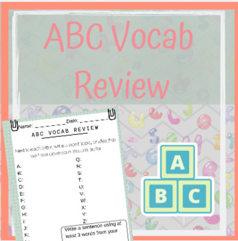 Preview of ABC Vocabulary Review