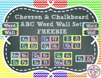 Preview of ABC Word Wall Headers in Chevron and Chalkboard