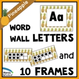 Pineapple Word Wall Labels & Ten Frames - EDITABLE Classro