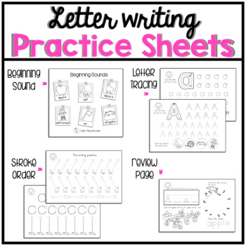 abc pre writing skills tracing practice letter stroke order tpt