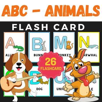Preview of ABC Zoo Animal Phonics Word Wall Labels, Flashcards, & Learning Book