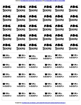 Preview of ABC and math book labels (using Avery address stickers)