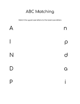 ABC matching by Halle Reynolds | TPT