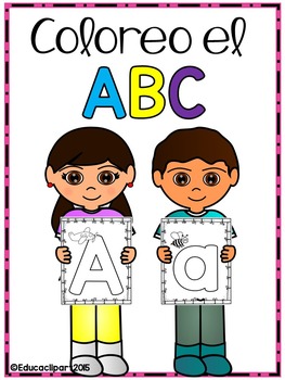 Abecedario para colorear / Spanish ABC coloring pages by Educaclipart