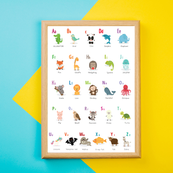 Preview of ABC poster -ABC animals poster - kids poster - birthday poster