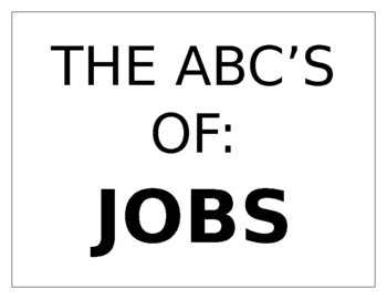 Preview of ABC's Of Jobs Book