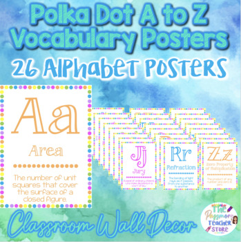 Preview of A to Z Alphabet Classroom Posters | Upper Elementary Vocabulary Word Wall