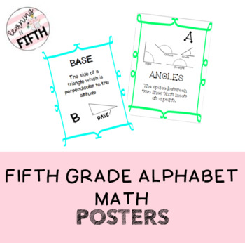 Preview of 5th Grade Alphabet Math Posters