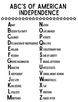 Preview of ABC's of American Independence