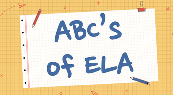 Preview of ABC's of ELA