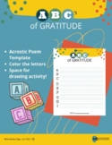 ABC's of Gratitude: SEL Acrostic Poem Template and Drawing