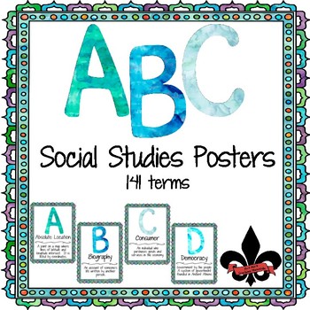 Preview of ABC's of Social Studies Poster Set--141 terms