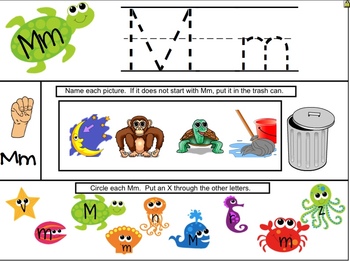 Preview of ABCSs by the Sea - Oceans of Alphabet Fun for the SMARTboard Letter Mm Freebie
