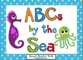 Preview of ABCs By the Sea for SMARTboard - Oceans of Alphabet Fun - BALL and STICK Font