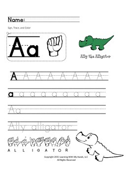 Preview of ABC's & Sign Language Practice Worksheets