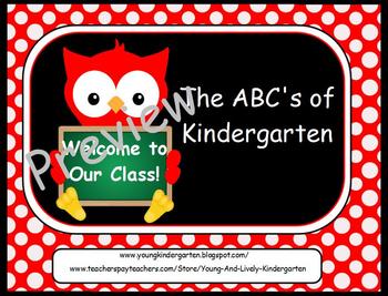 Preview of ABCs of Back to School Owls Powerpoint