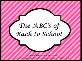 Preview of ABCs of Back to School Pink & Black Powerpoint
