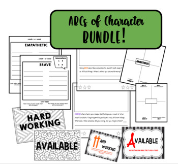 Preview of ABCs of Character BUNDLE! 36 Traits + 144 Activities + Scenario Cards