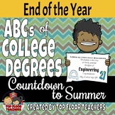 ABCs of College Degrees Summer Countdown (Editable)