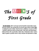 Back to School - ABC's of First Grade Editable Document