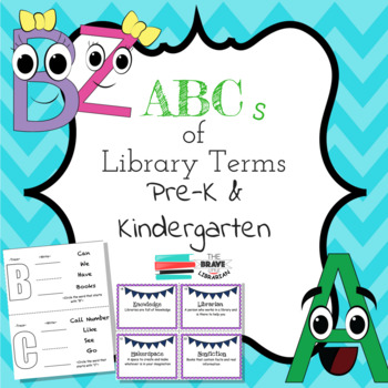 Preview of ABCs of Library Terms Pre-K & Kindergarten